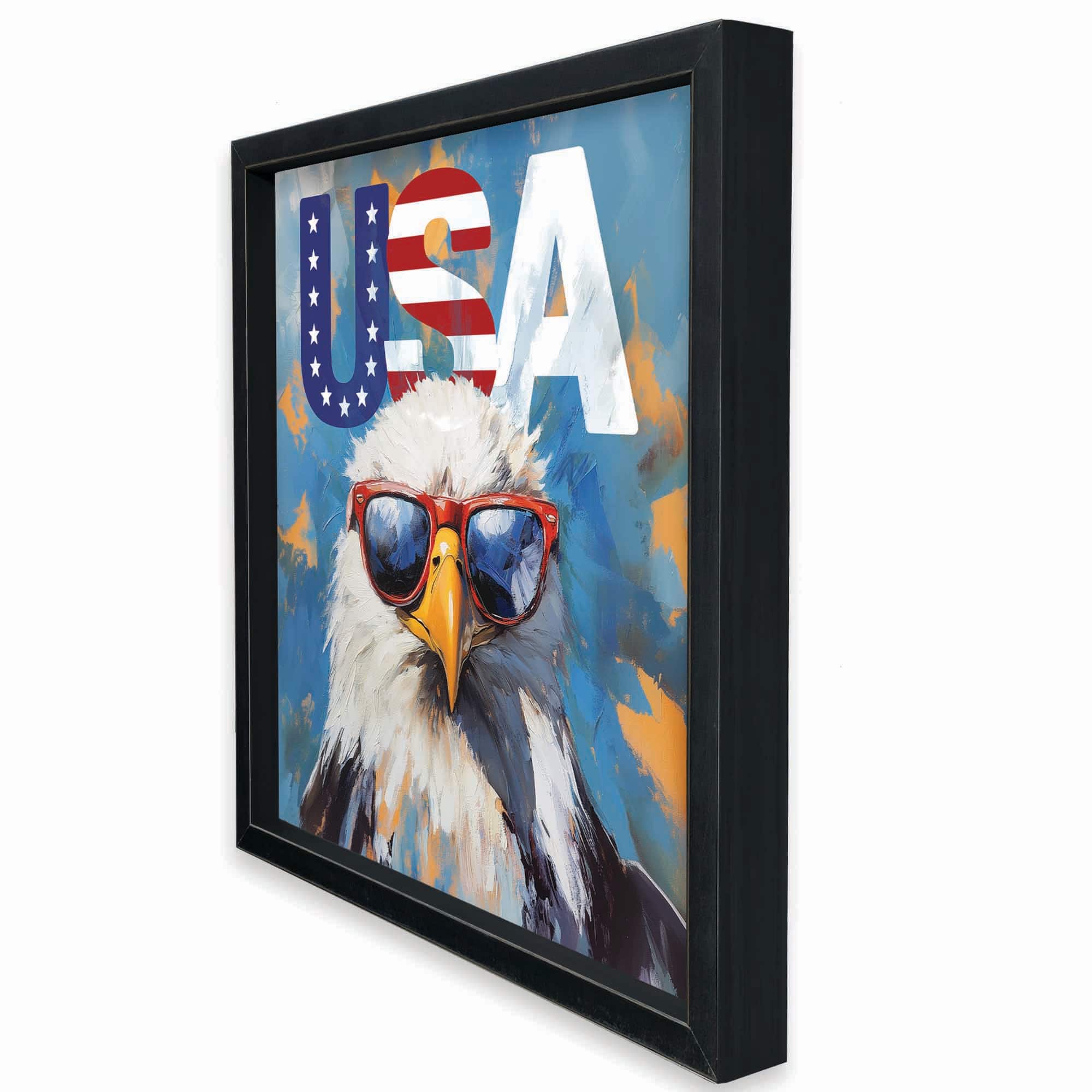 16" x 16" Patriotic Bald Eagle Framed Print